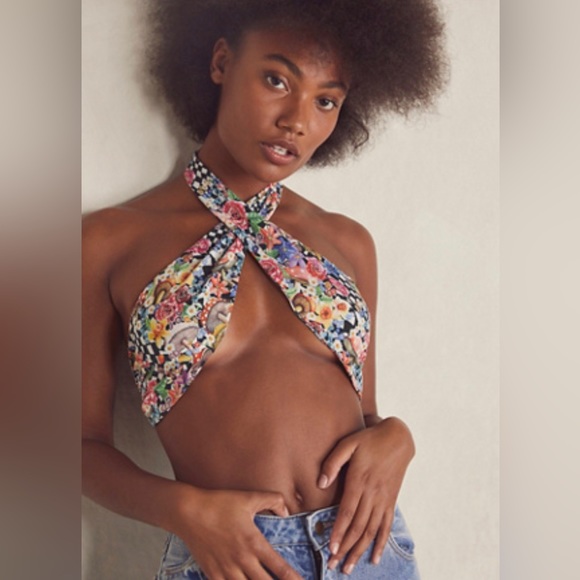 For Love & Lemons Top Deidre Halter Scarf Top - Picture 2 of 13